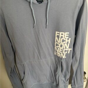 French Connection Men's Slate Blue Chest Logo Hoodie